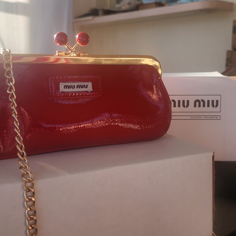 Miu Miu Red Crossbody, Shoulder, Or Clutch Bag